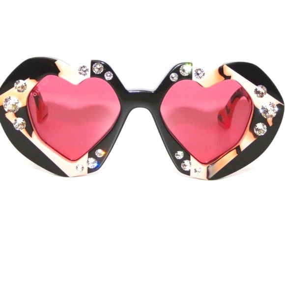 Gucci GG1329S 001 Black Havana Red Sunglasses 1329